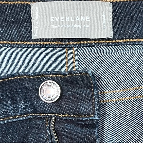 Everlane mid rise skinny jeans dark wash denim womens Sz.33 - Picture 4 of 6